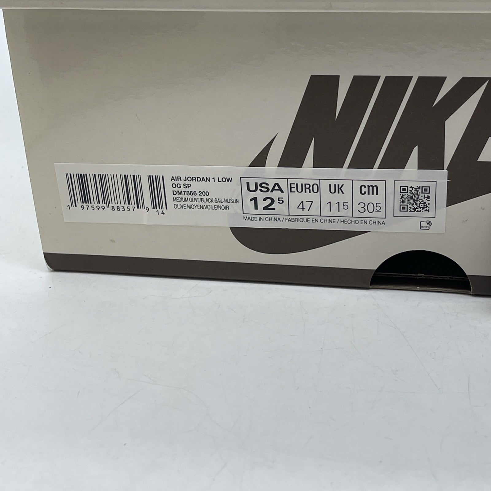 Size 12.5 - Travis Scott x Air Jordan 1 Retro OG SP Low Reverse Olive DM7866-200