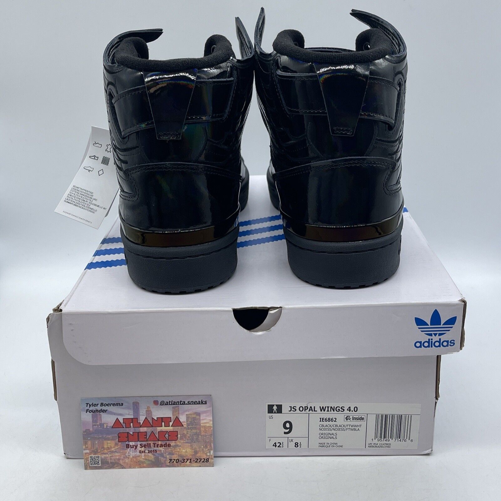 Size 9 - adidas Jeremy Scott x Forum Wings 4.0 Black Opal Leather (IE6862)