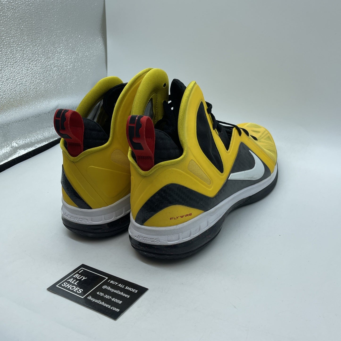 Size 13 - Nike LeBron 9 P.S. Elite Taxi Yellow Black Leather (516958-700)