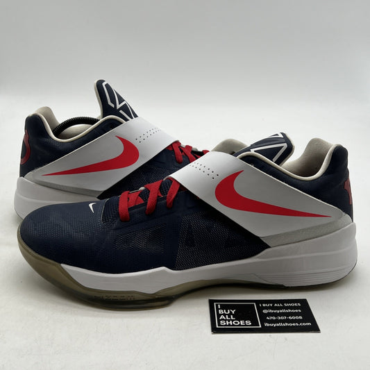 Size 14 - Nike ID KD 4 Custom Basketball Sneakers Mens Athletic Blue Red