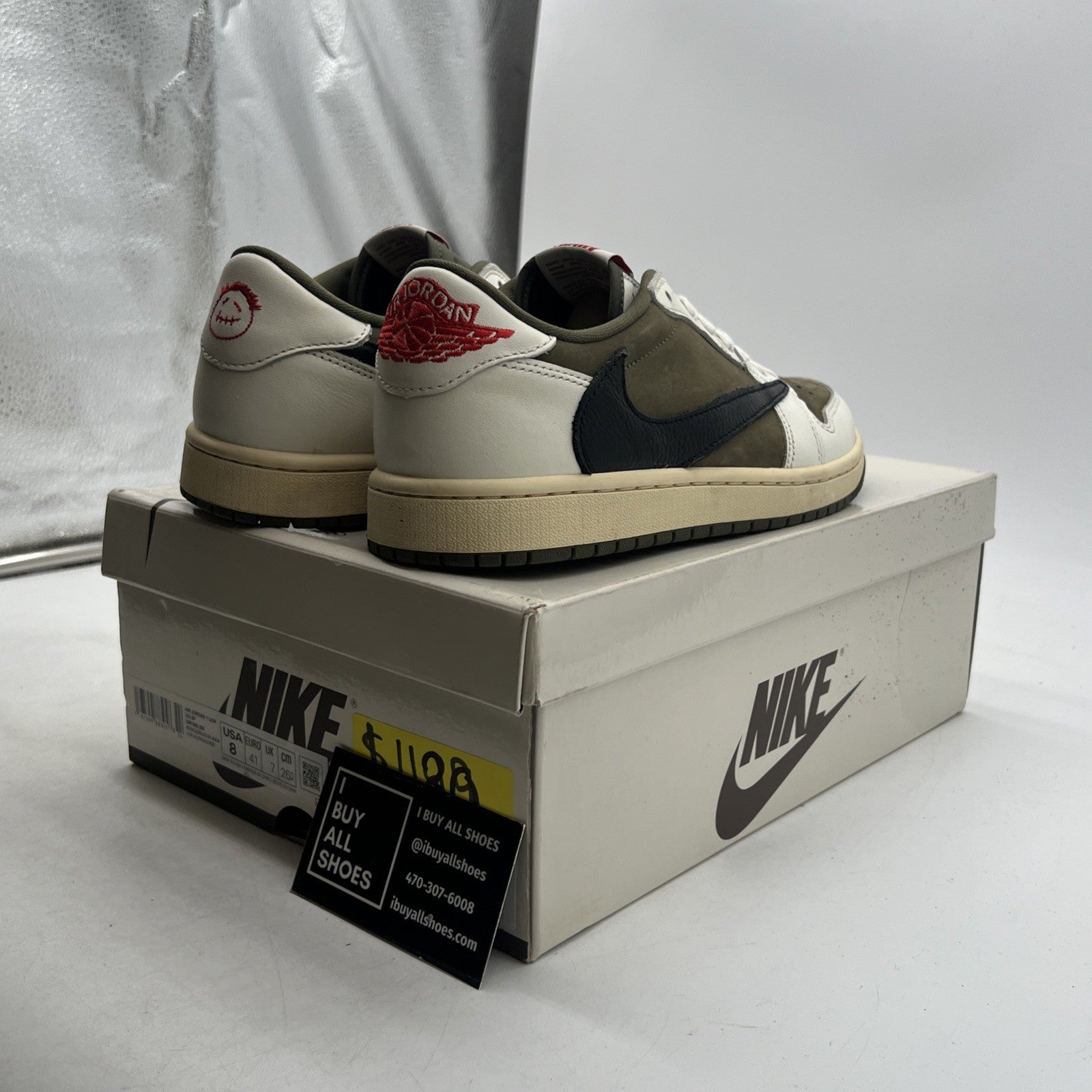 Size 8 - Travis Scott x Air Jordan 1 Retro OG SP Low Reverse Olive / Medium