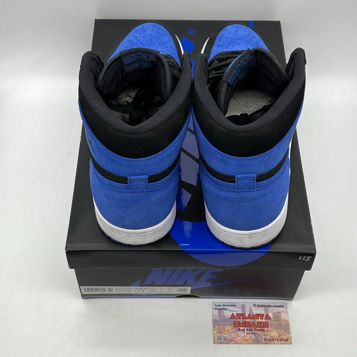 Size 12 - Jordan 1 Retro OG High Royal Reimagined Black Blue Suede (DZ5485-042)