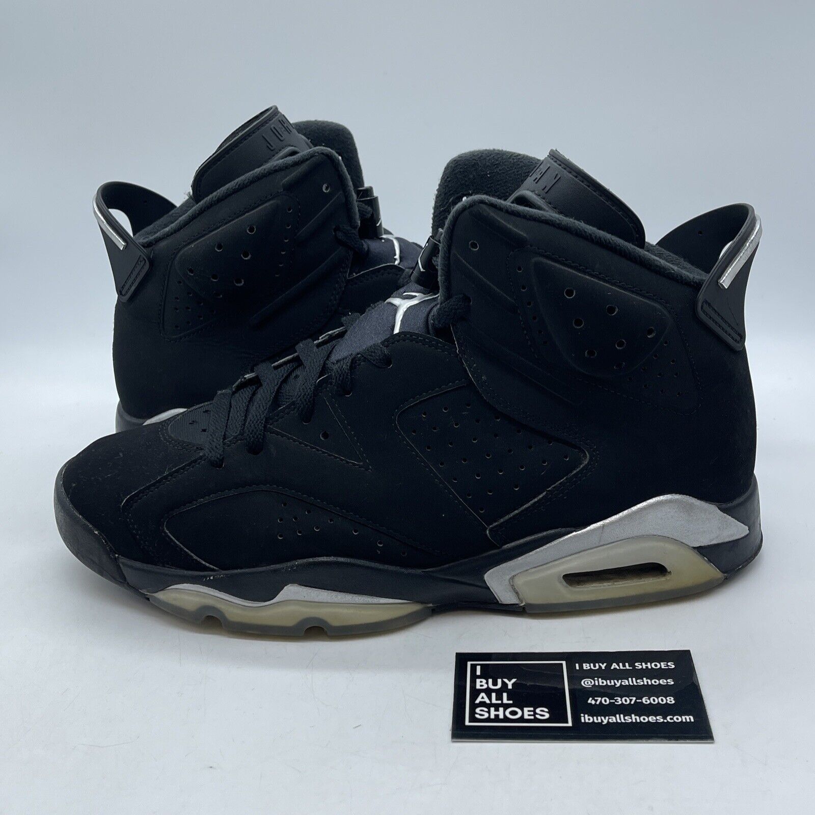 Size 11 - Jordan 6 Retro Mid Chrome Black Silver Suede Rubber (DX2836-001)