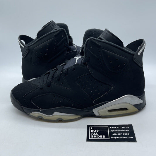Size 11 - Jordan 6 Retro Mid Chrome Black Silver Suede Rubber (DX2836-001)