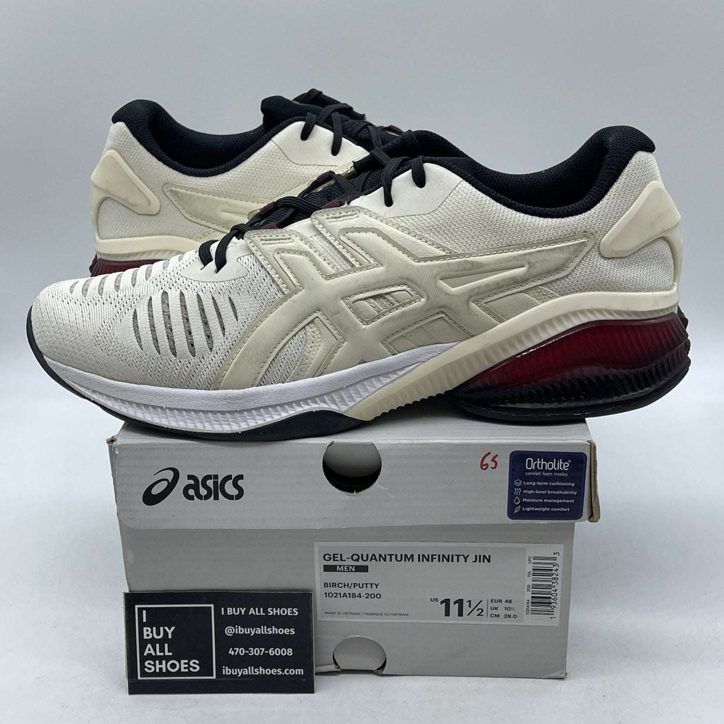 Size 11.5 - Asics Gel Quantity Infinity Jin Heel Red Black Cream (1021A184)