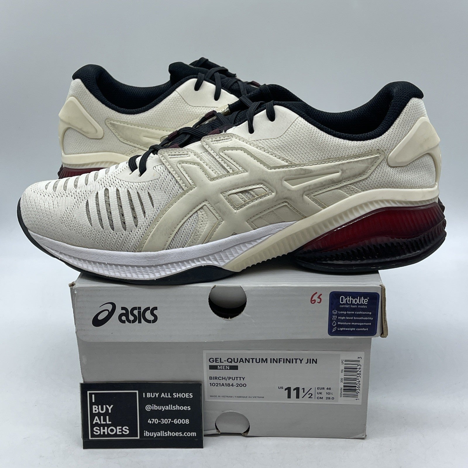 Size 11.5 - Asics Gel Quantity Infinity Jin Heel Red Black Cream (1021A184)