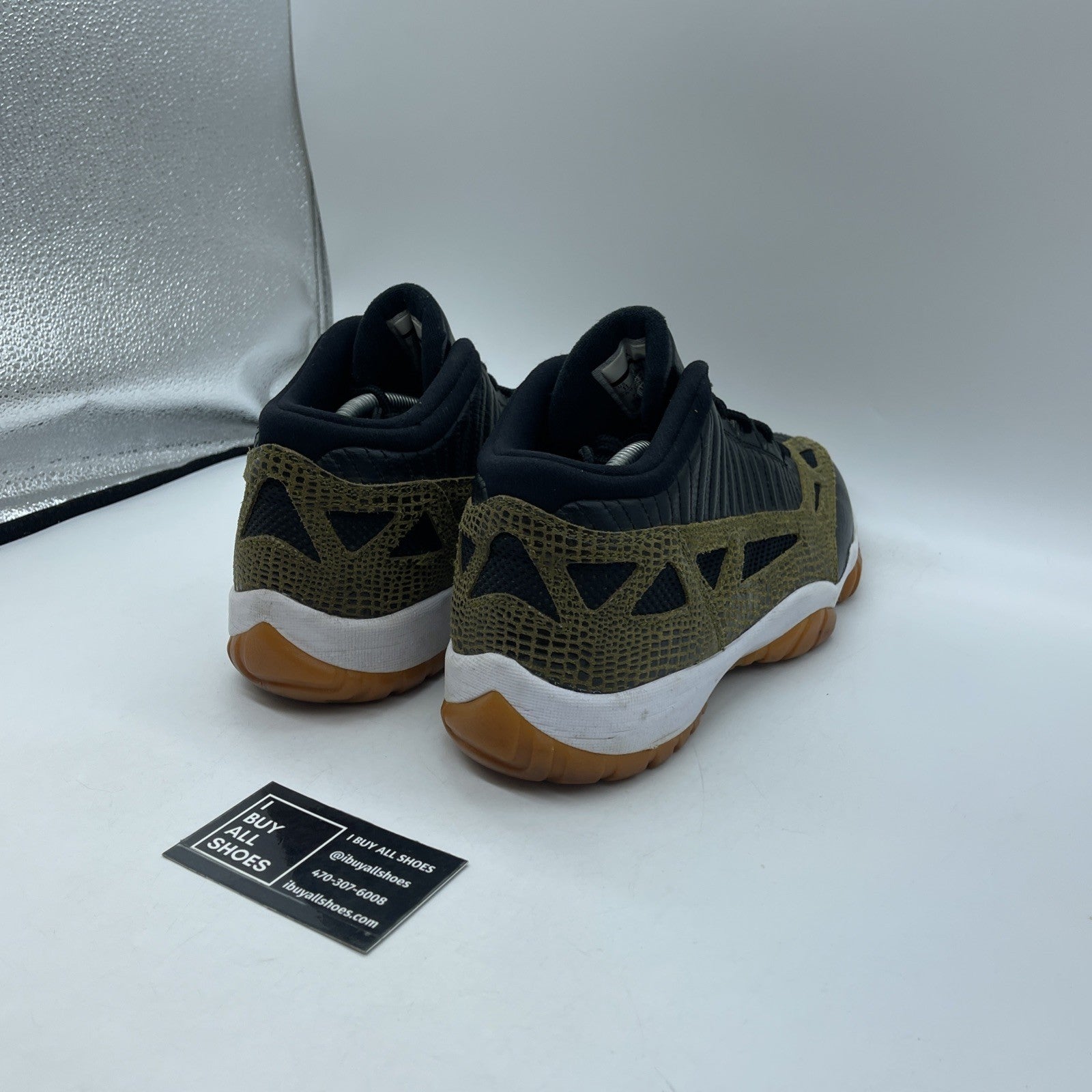 Size 11 - Air Jordan 11 IE Low Croc Green Black Suede Leather (306008-013)