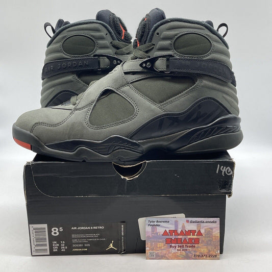 Size 8.5 - Air Jordan 8 Retro Take Flight Olive Black Red (305381-305)