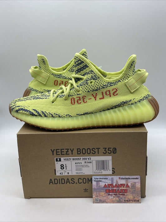 Size 8.5 - adidas Yeezy Boost 350 V2 Low Semi Frozen Yellow Blue (B37572)