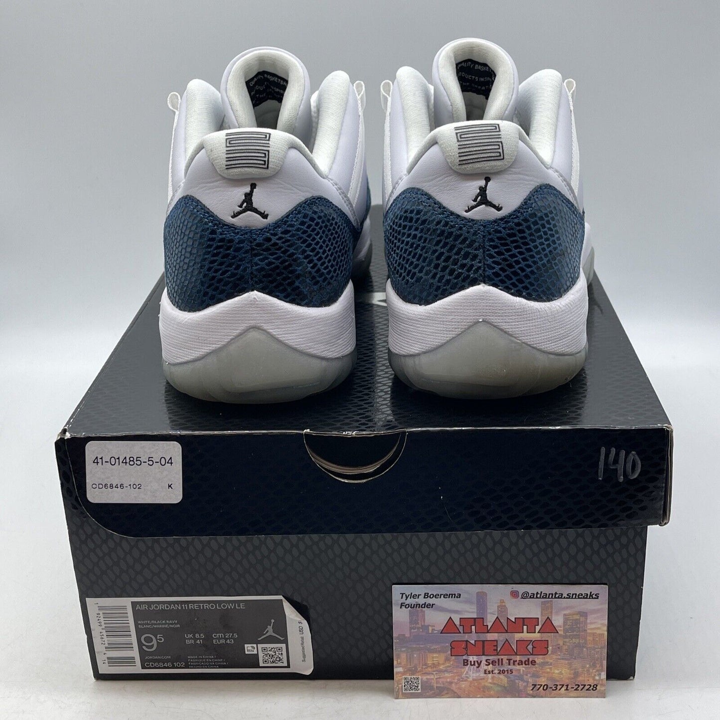 Size 9.5 - Jordan 11 Retro Low Snakeskin 2019 Blue White Leather (CD6846-102)