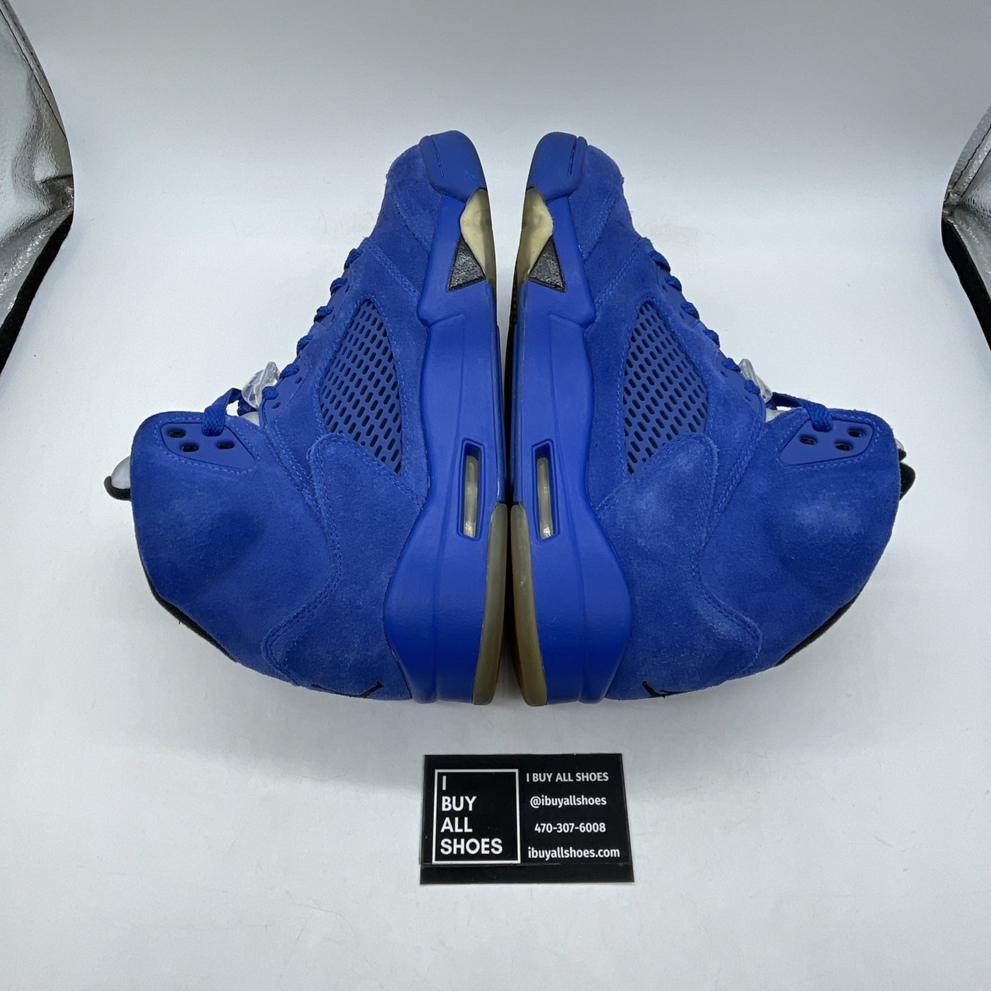 Size 9.5 - Air Jordan 5 Retro Blue Suede Black (136027-401)