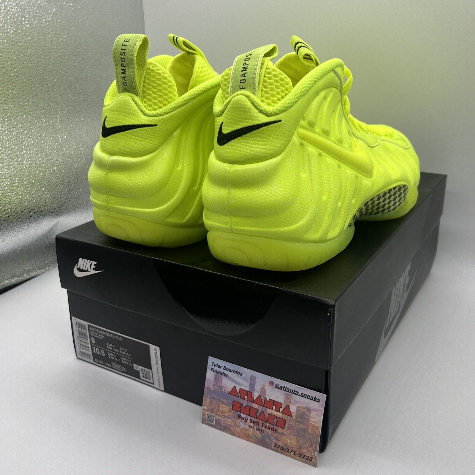 Size 9 - Nike Air Foamposite Pro Volt 2014 Brand New Og All Volt DS Highlighter