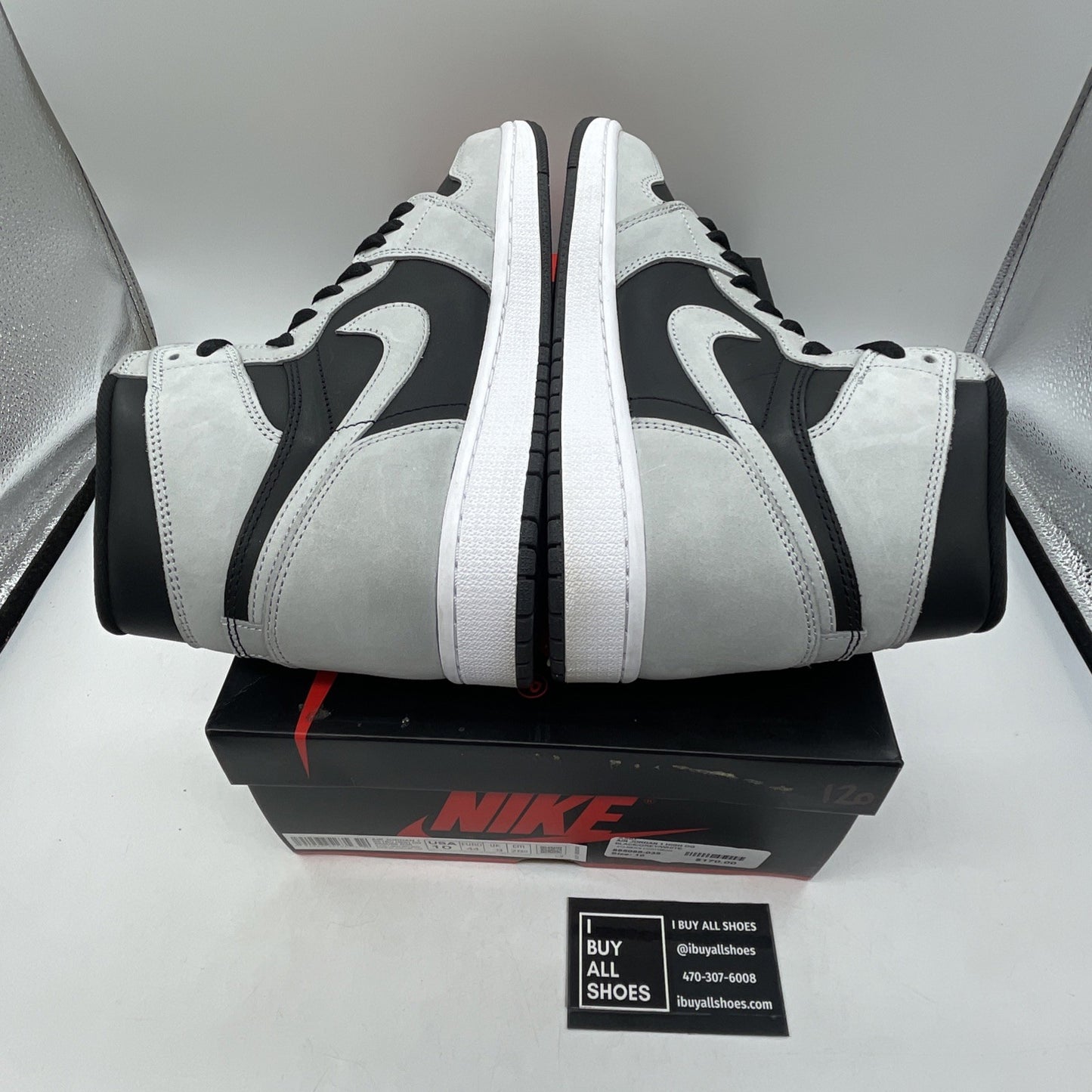 Size 10 - Jordan 1 Retro OG High Shadow 2.0 Grey Black Suede (555088-035)