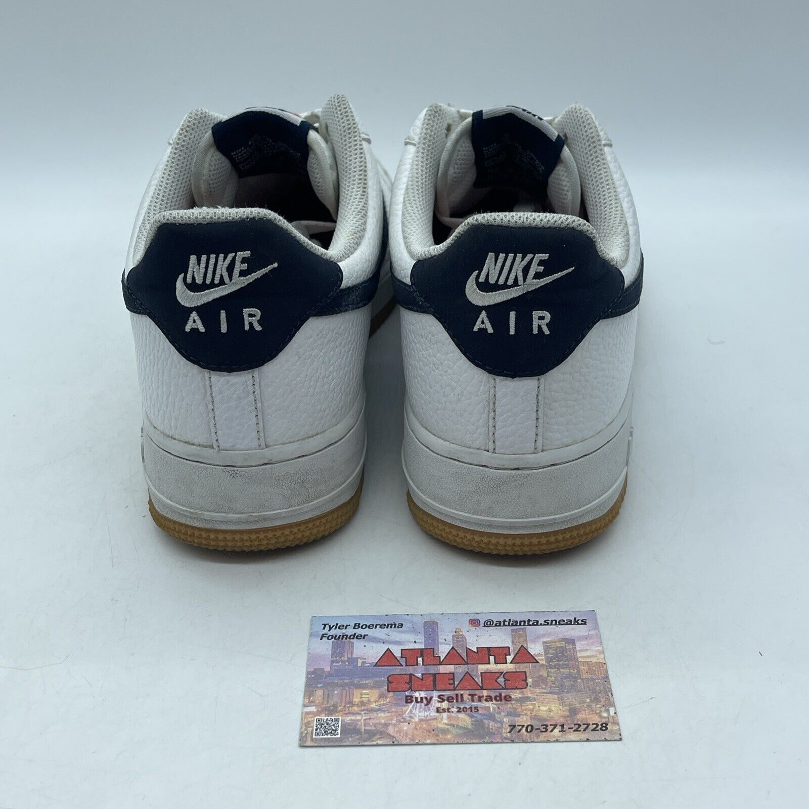 Size 9 - Nike Air Force 1 Low Obsidian Gum Blue Red White Leather (CI0057-100)