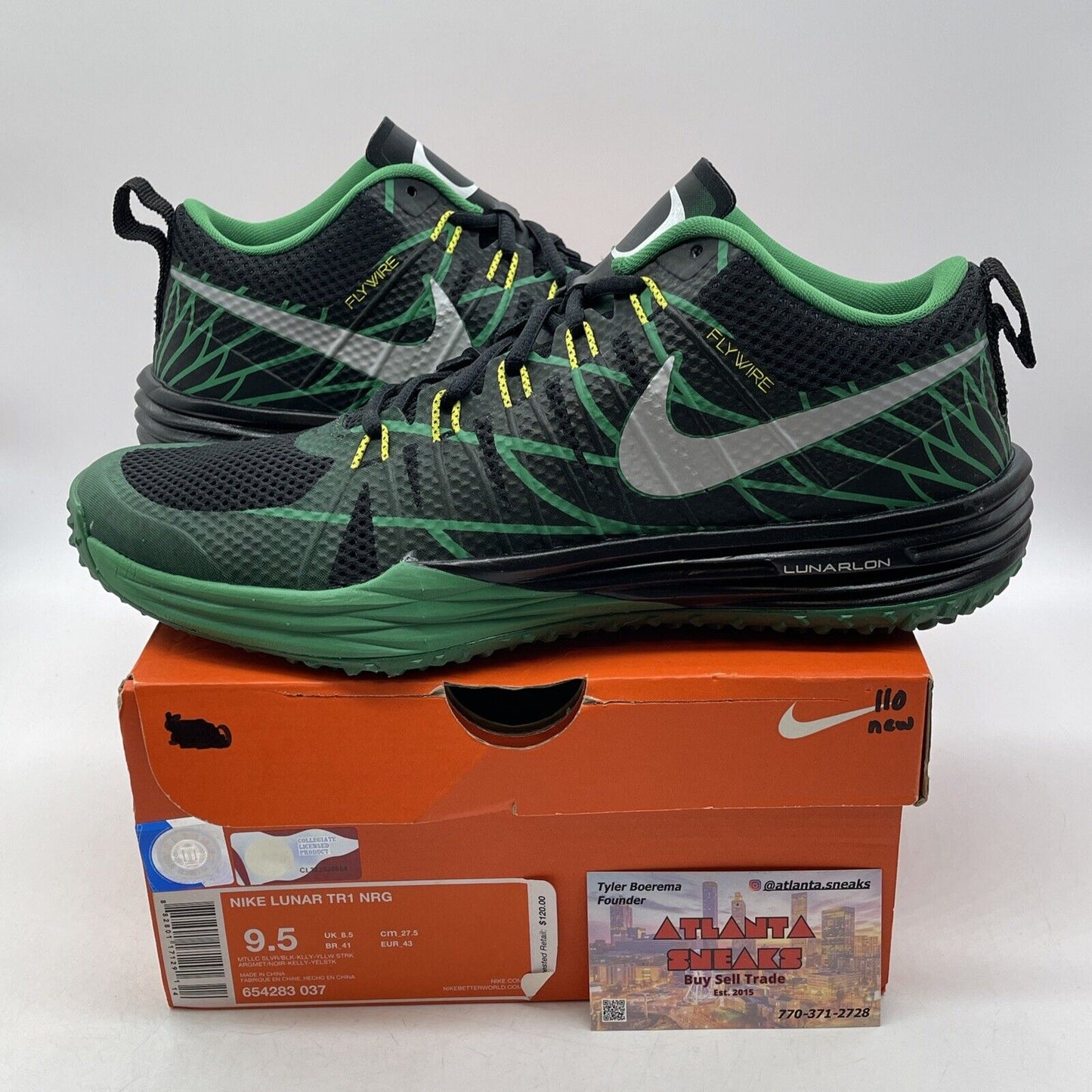 Size 9.5 - Nike Lunar TR1 LE Oregon Green Black Suede Leather (654283-037)