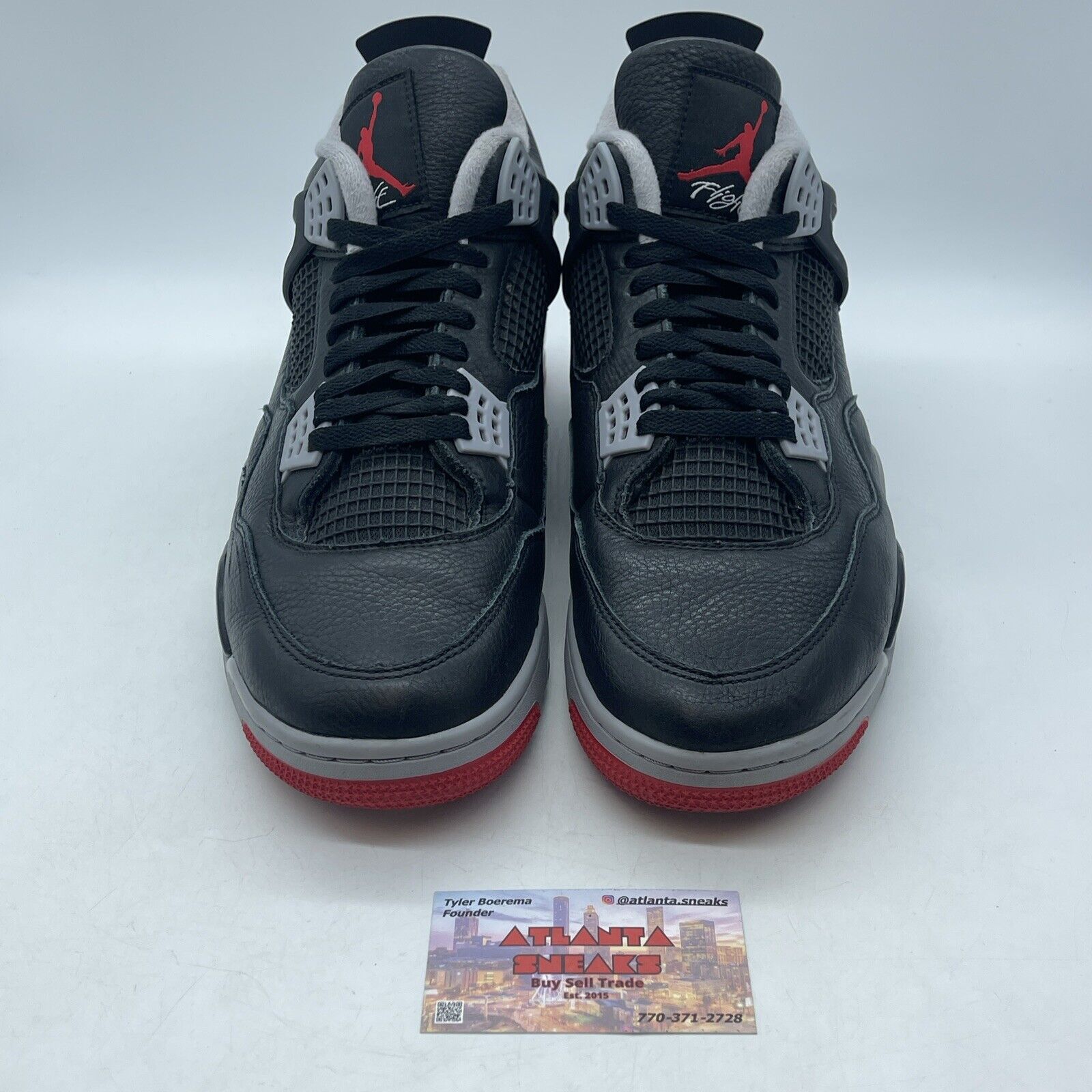 Size 13 - Air Jordan 4 Retro Bred Reimagined Black Red Black Grey (FV5029-006)