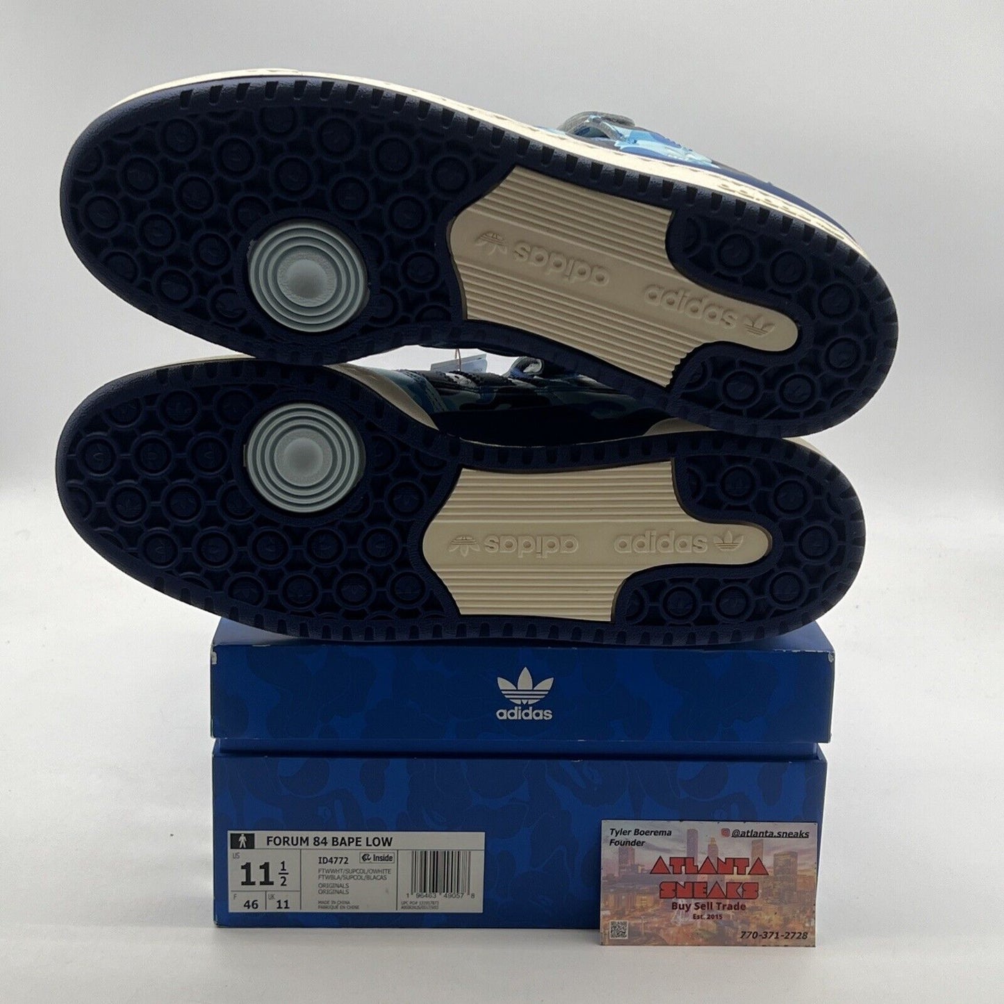 Size 11.5 -  Adidas Forum 84 Low 'Bape 30th Anniversary Blue Camo' (ID4772)