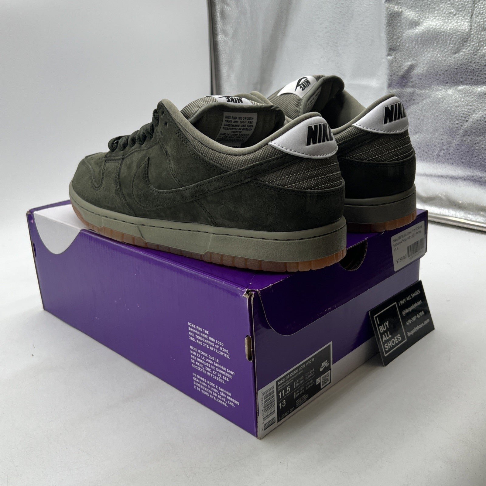Size 11.5 - Nike Dunk SB Pro B Low Sequoia (HJ0367-301)