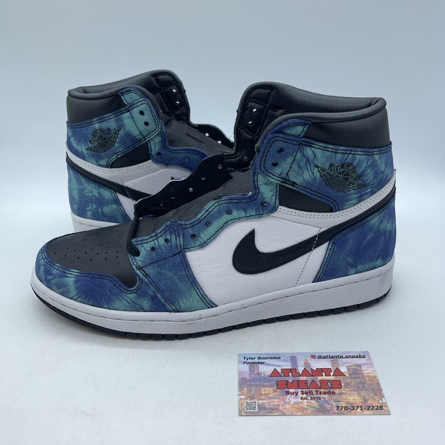 Size 11W - Air Jordan 1 Retro OG High Tie-Dye White Black Leather (CD0461-100)