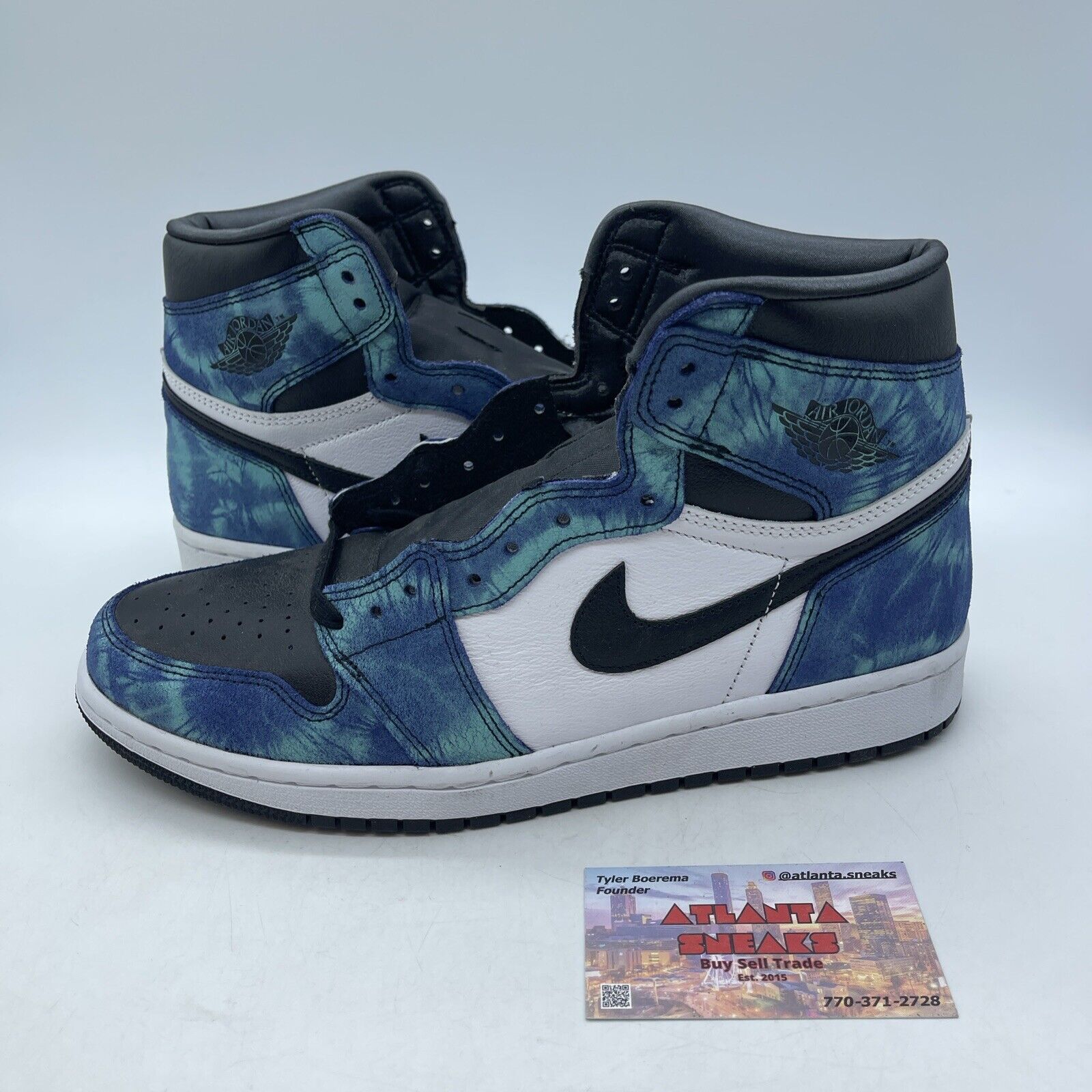 Size 11W - Air Jordan 1 Retro OG High Tie-Dye White Black Leather (CD0461-100)