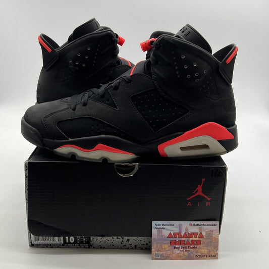 Size 10 - Air Jordan 6 Retro Infrared Black 2014 (384664-023)