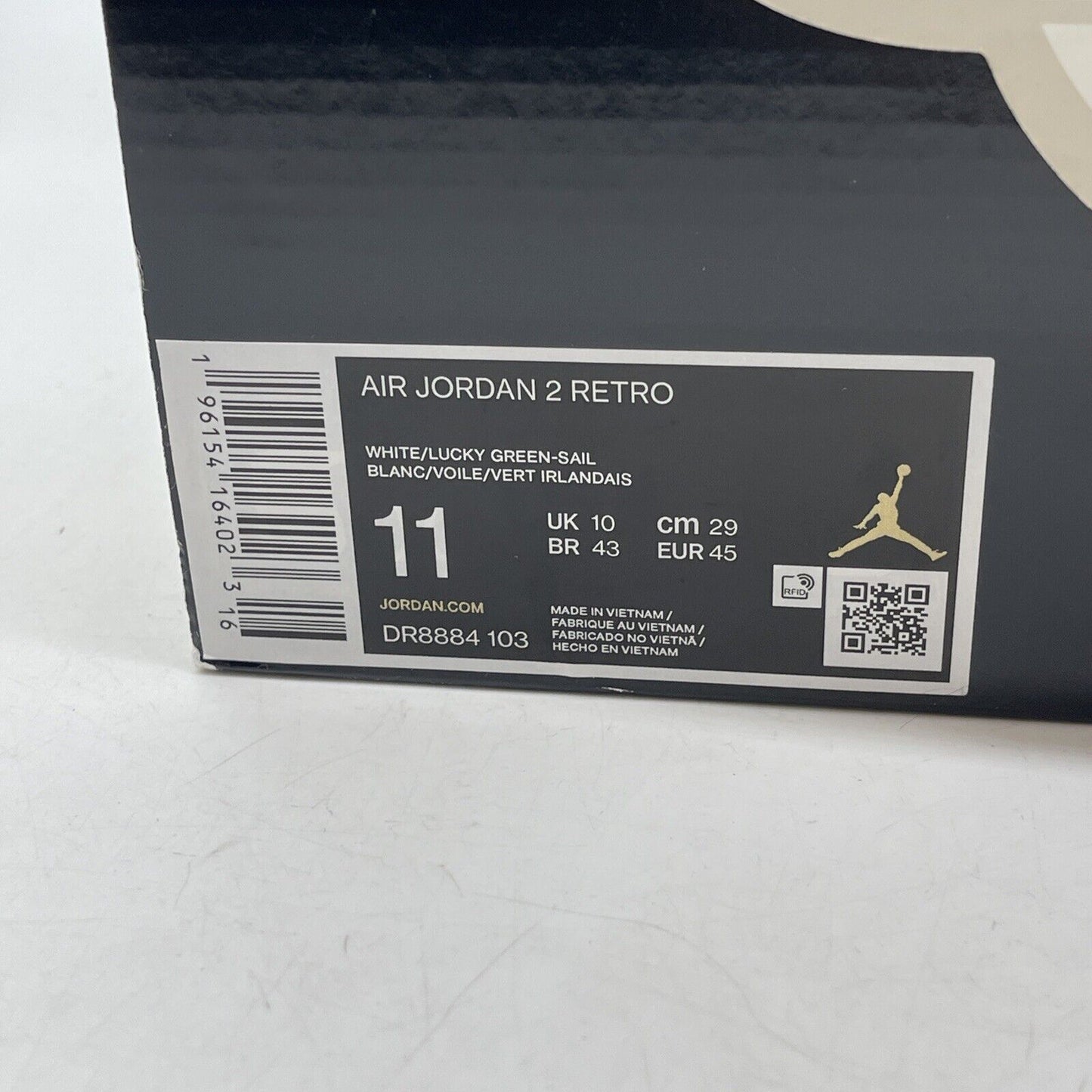 Size 11 - Jordan 2 Retro Lucky Green White Black Leather (DR8884-103)
