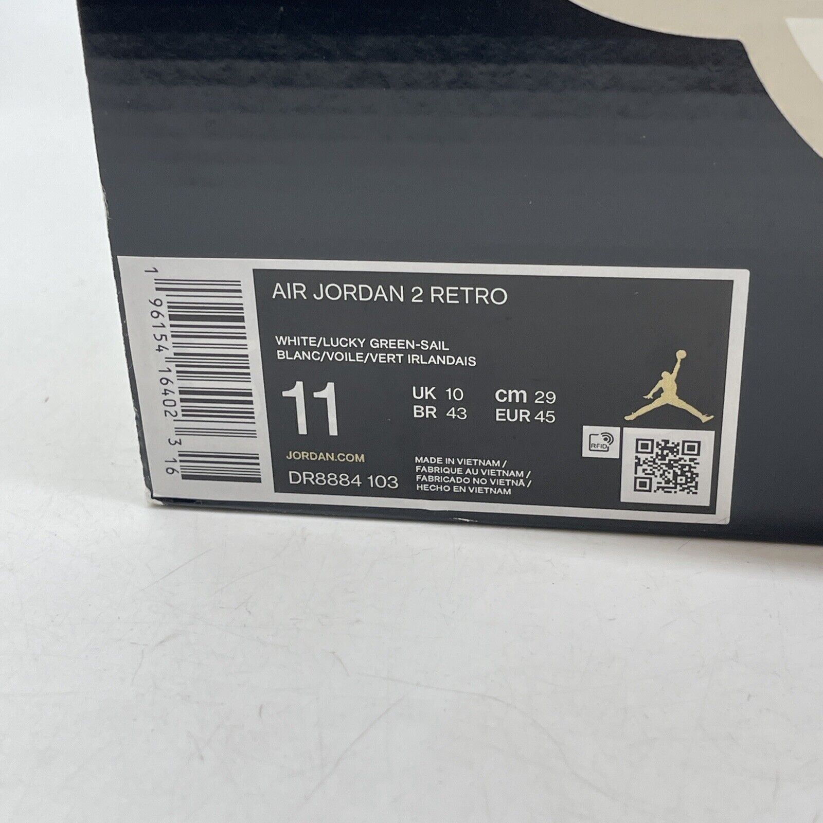 Size 11 - Jordan 2 Retro Lucky Green White Black Leather (DR8884-103)