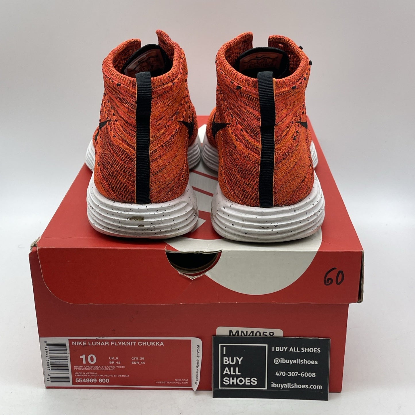 Size 10 - nike flyknit chukka Lunarlon (554969-500)