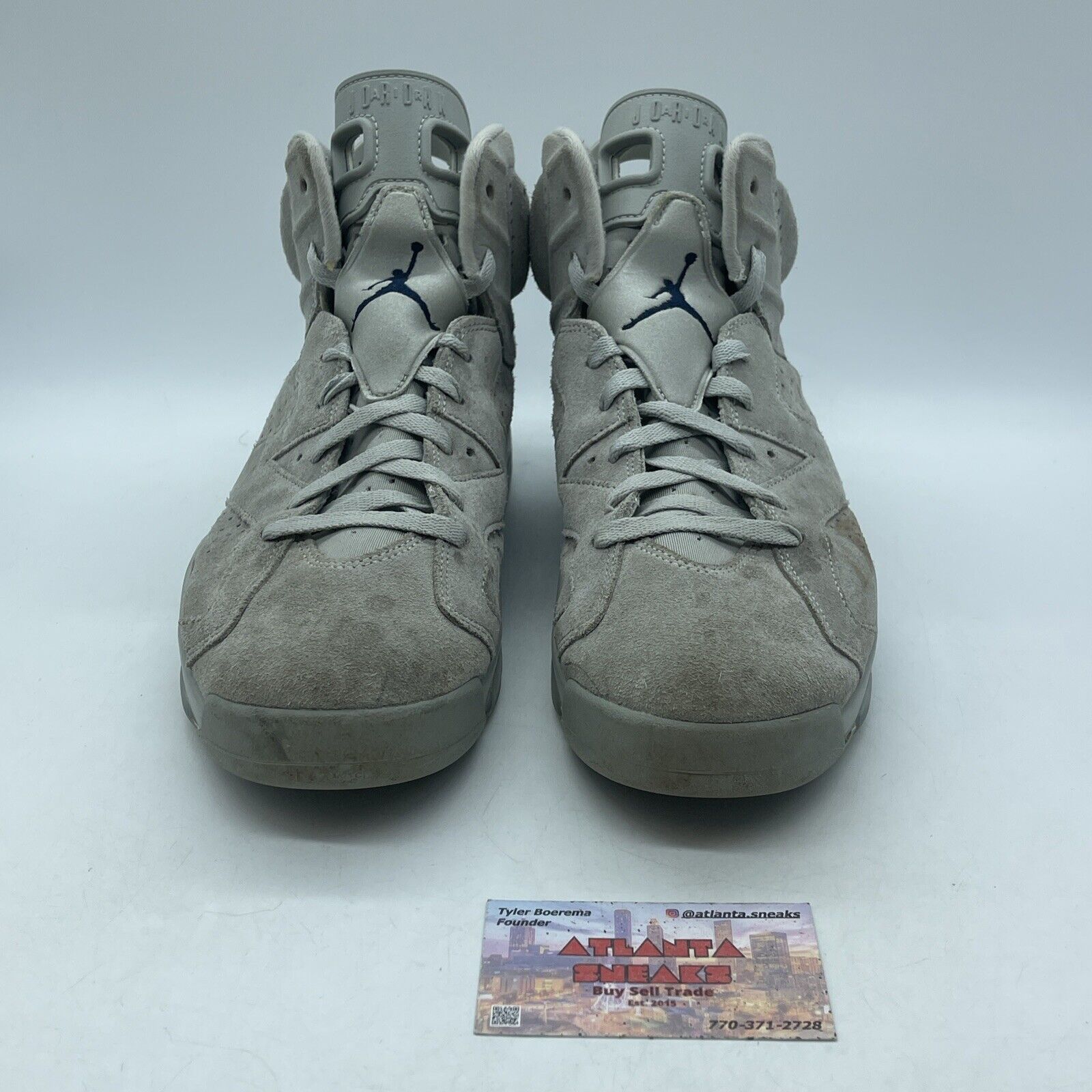 Size 11 - Jordan 6 Retro Mid Georgetown Grey Suede Blue Leather (CT8529-012)