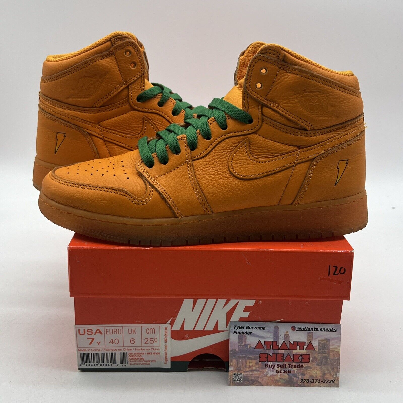 Size 7 (GS) - Jordan 1 Retro OG G8RD High Orange Peel (AJ6000-880)