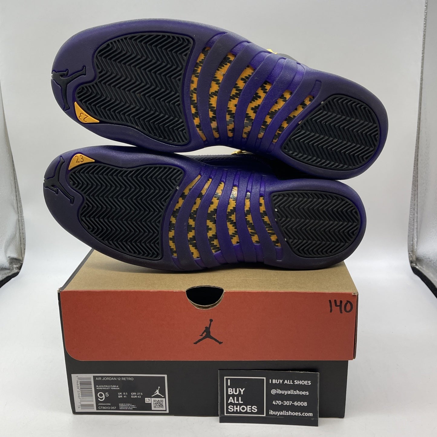 Size 9.5 - Jordan 12 Retro Mid Field Purple Black Leather (CT8013-057)