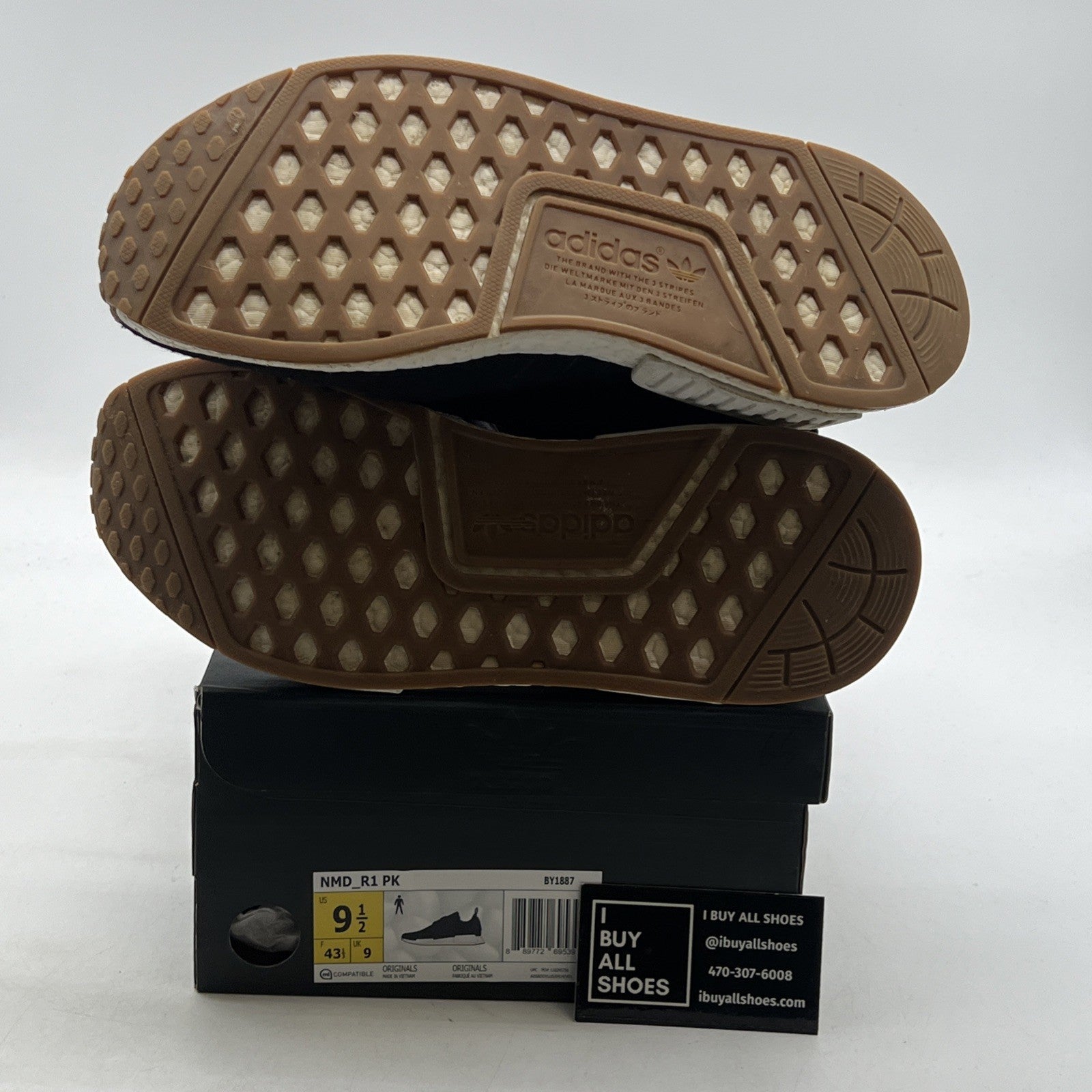 Size 9.5 - adidas NMD_R1 PK Black Gum (BY1887)