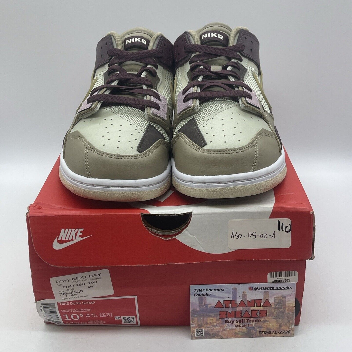 Size 10.5 - Nike Dunk Scrap Latte Purple Brown Suede Leather (DH7450-100)