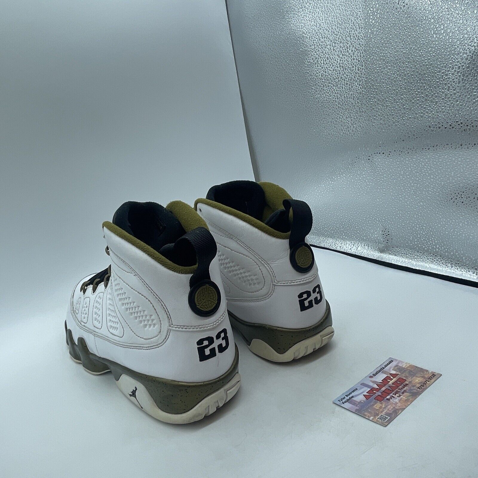 Size 11.5 - Air Jordan 9 Retro Statue Black White Olive Green (302370-109)