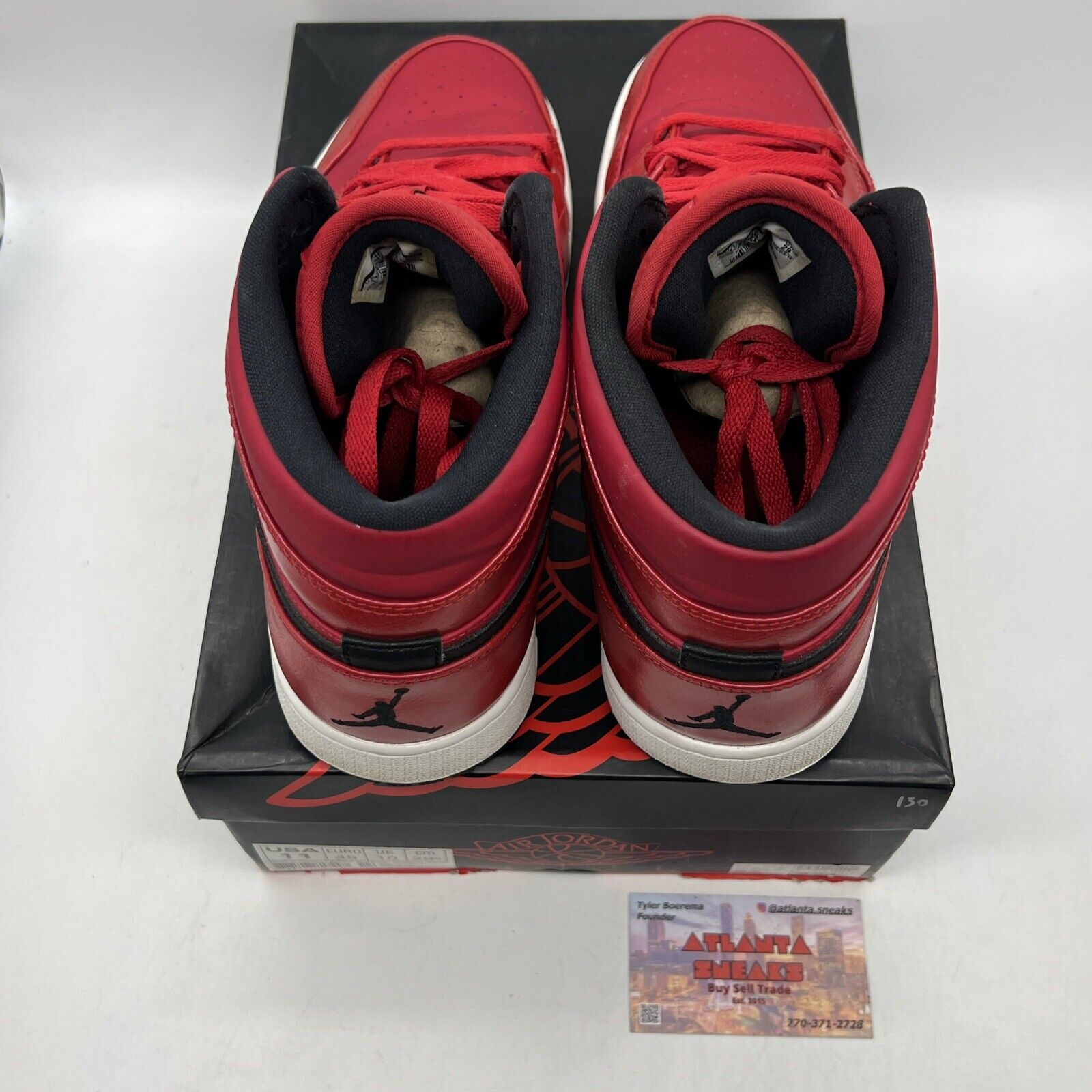 Size 11 - Air Jordan 1 Retro Mid Gym Red Black White Leather (554724-602)