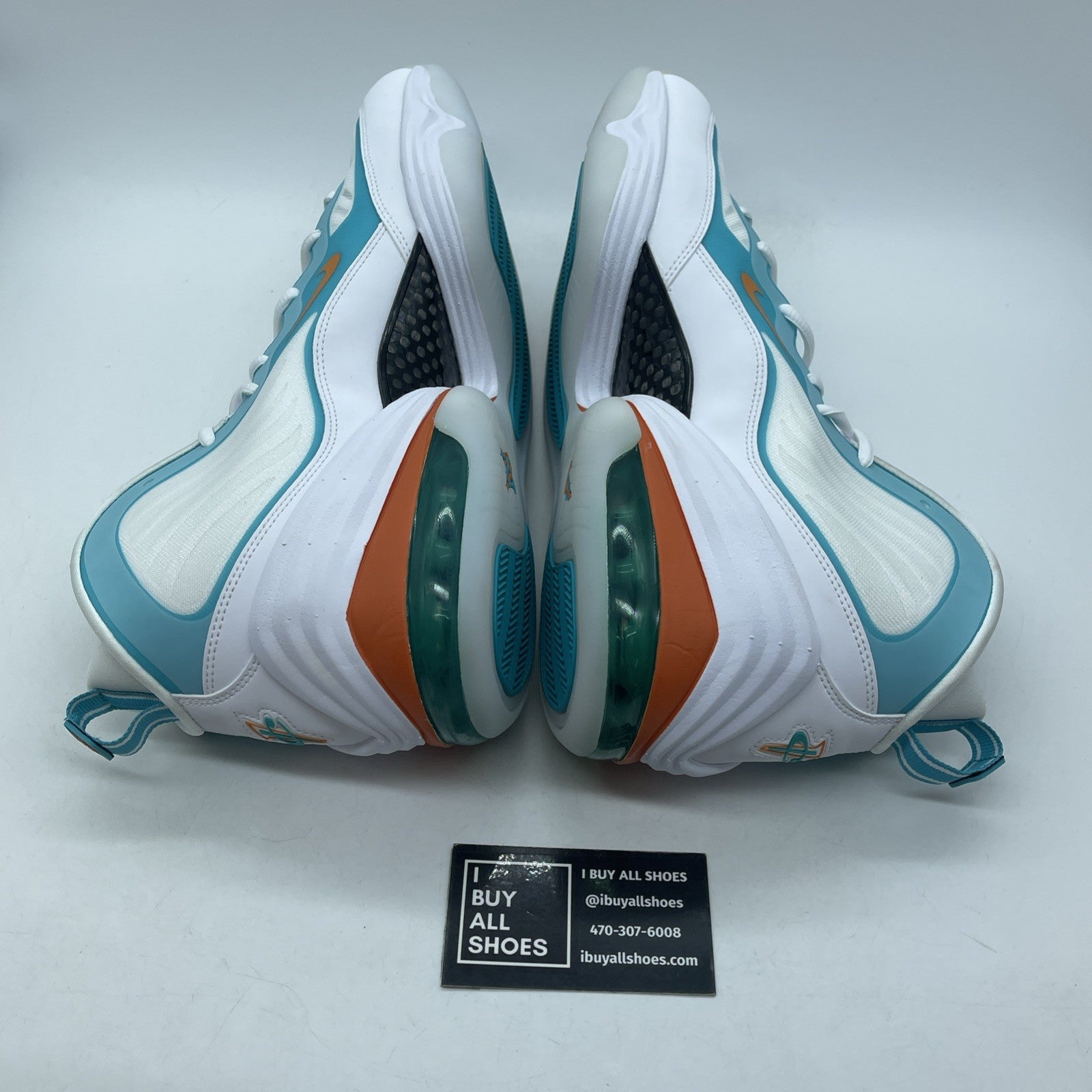 Size 13 - Nike Air Penny 5 Miami Dolphins White Blue Leather (CJ5396-100)