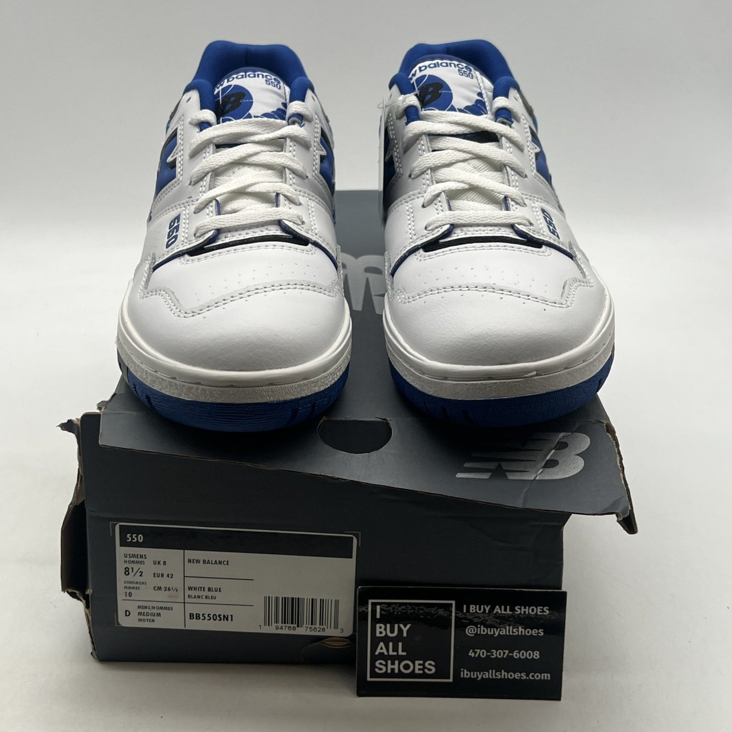 Size 8.5 - New Balance 550 White Team Royal (BB550SN1)