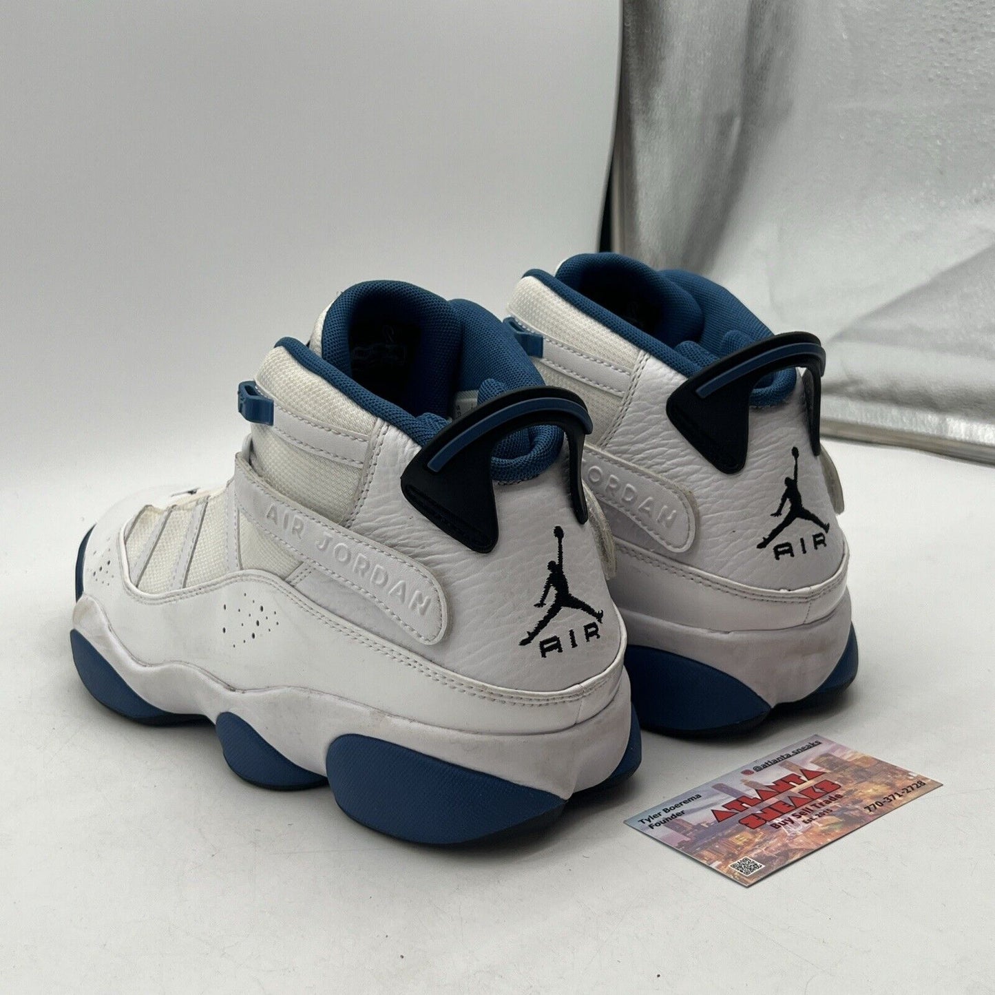 Size 12 - Jordan 6 Rings White Dark Marina Blue Leather (322992-114)