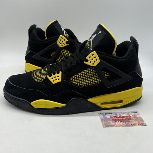 Size 14 - Jordan 4 Retro Low Thunder Yellow Black Suede (308497-008)