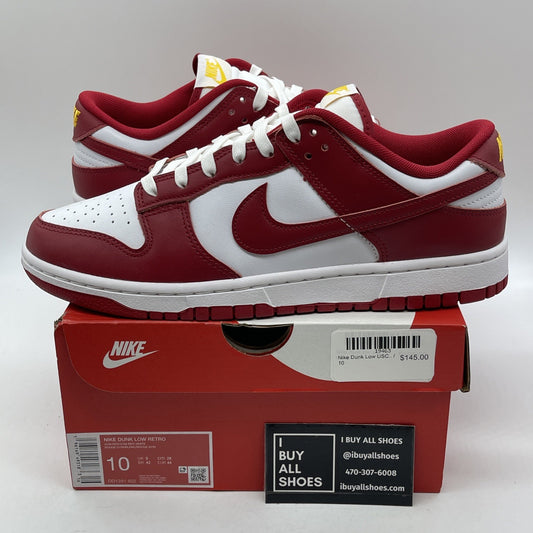 Size 10 - Nike Dunk Low Gym Red White Yellow Leather (DD1391-602)