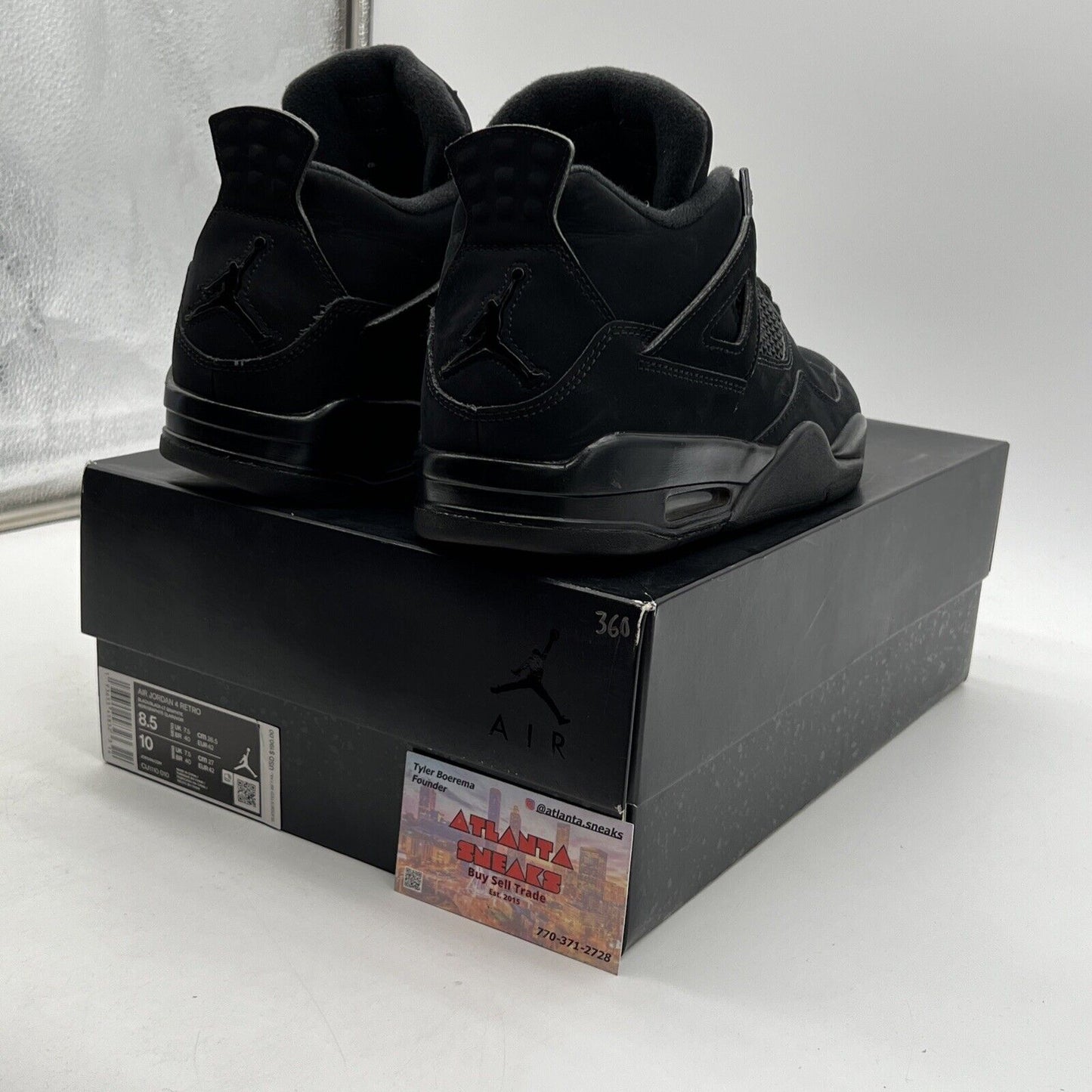 Size 8.5 - Jordan 4 Retro Mid Black Cat (CU1110-010)