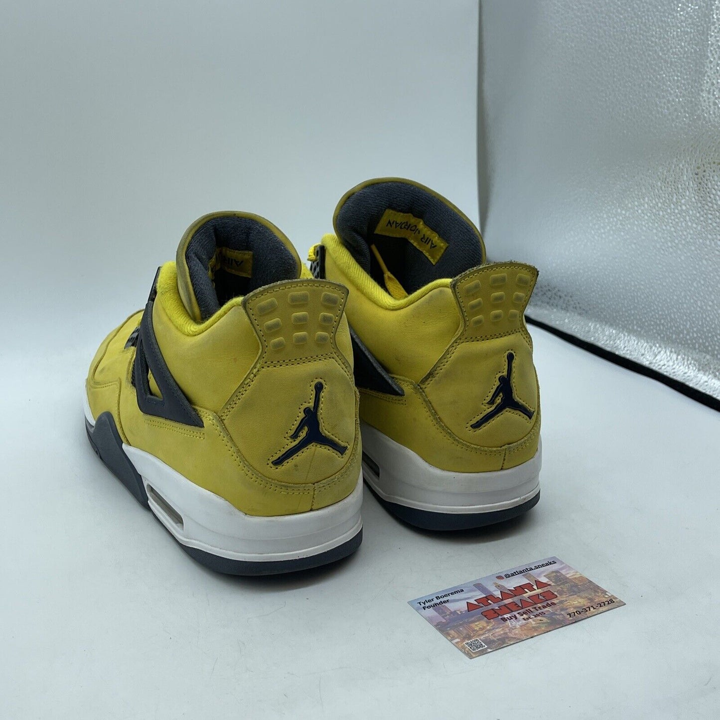 Size 12 - Jordan 4 Retro Mid Lightning Yellow Black Suede Leather (CT8527-700)