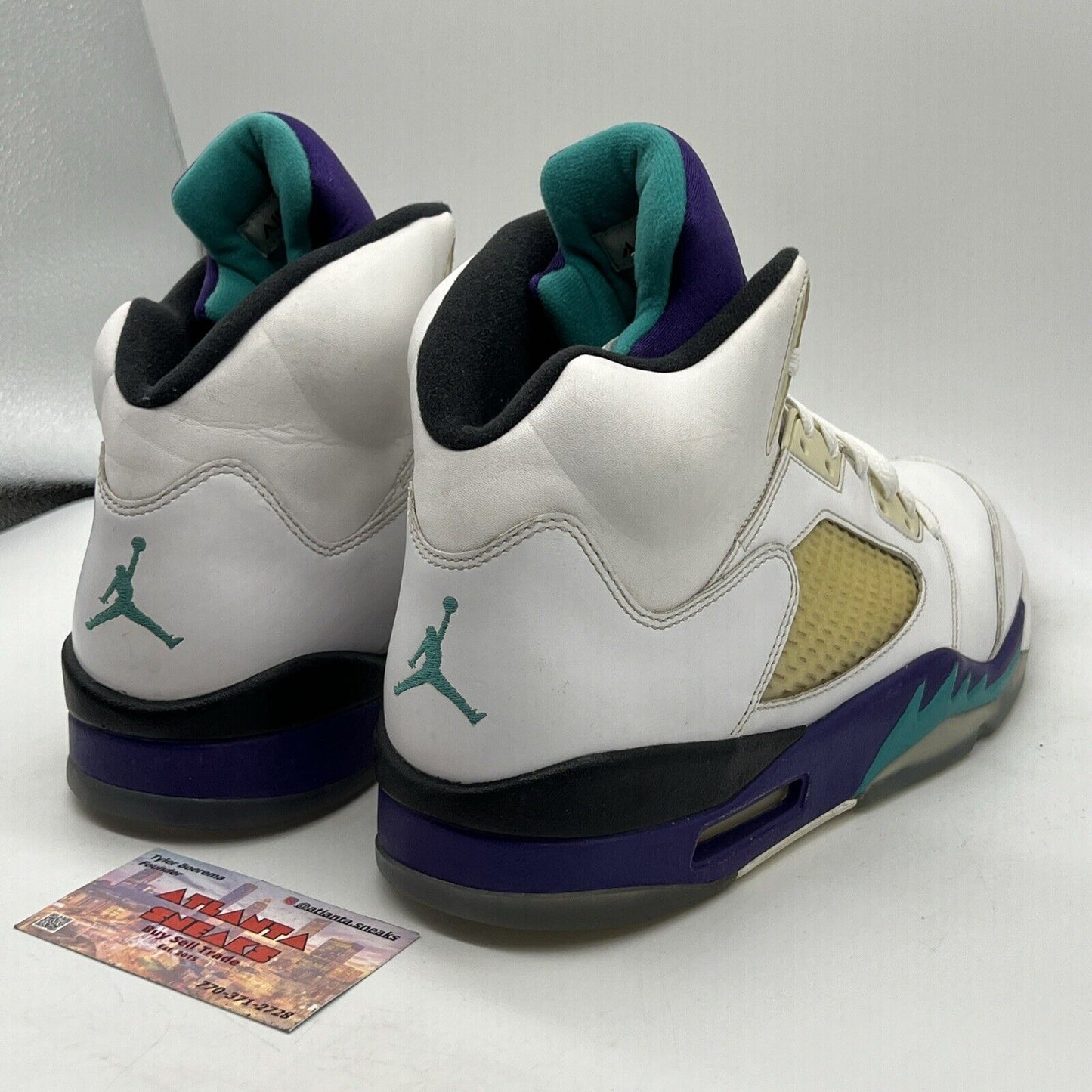 Size 12 - Jordan 5 Retro Grape 2013 White Leather Purple Teal (136027-108)