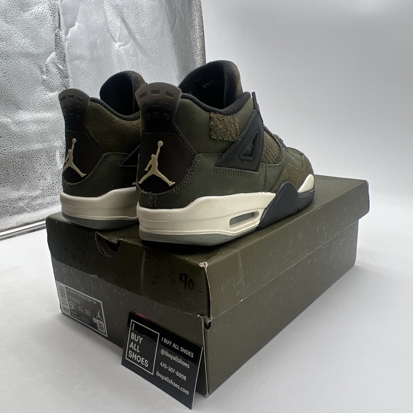 Size 5.5 (GS) - Air Jordan 4 SE Retro Low Craft - Olive (FB9928-200)