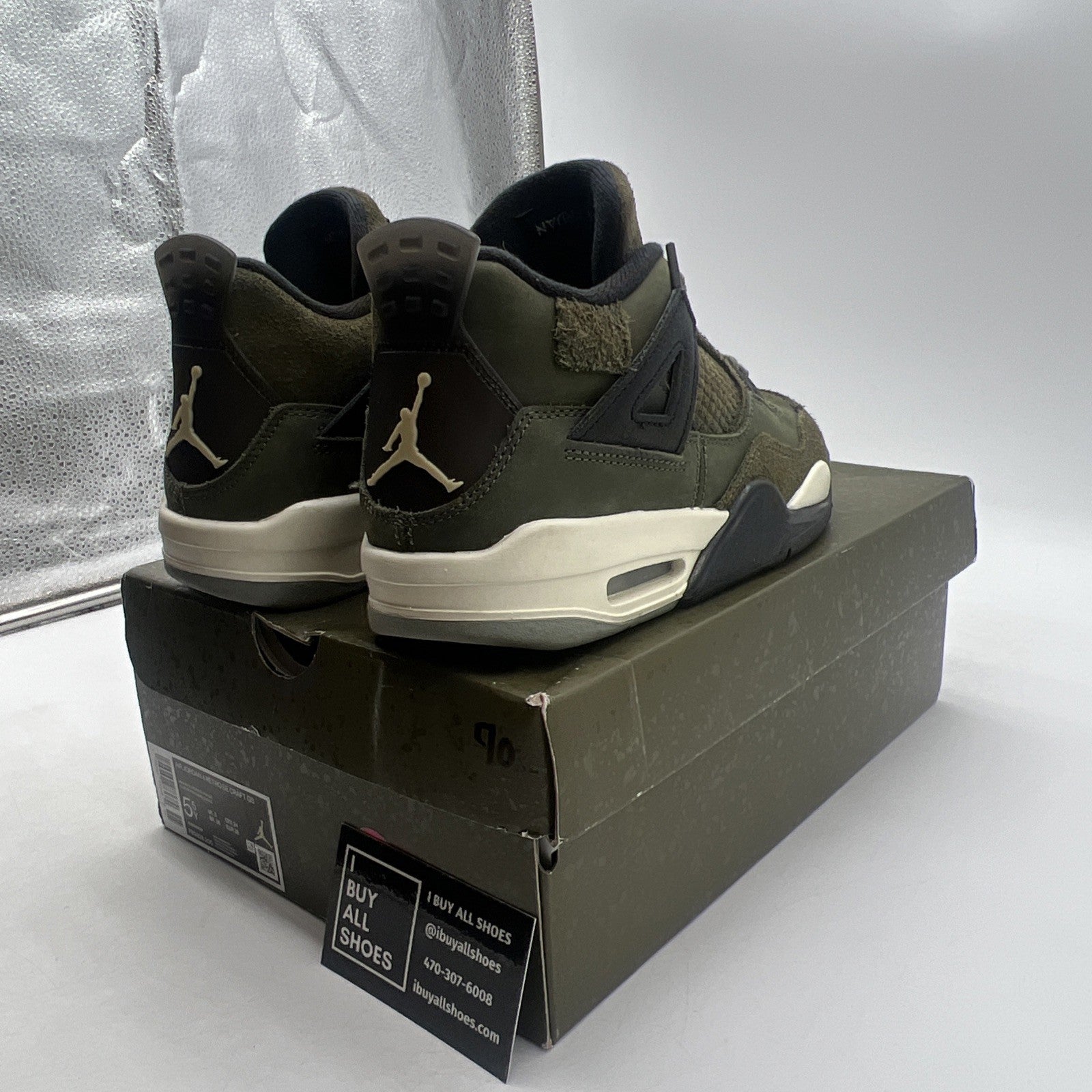 Size 5.5 (GS) - Air Jordan 4 SE Retro Low Craft - Olive (FB9928-200)