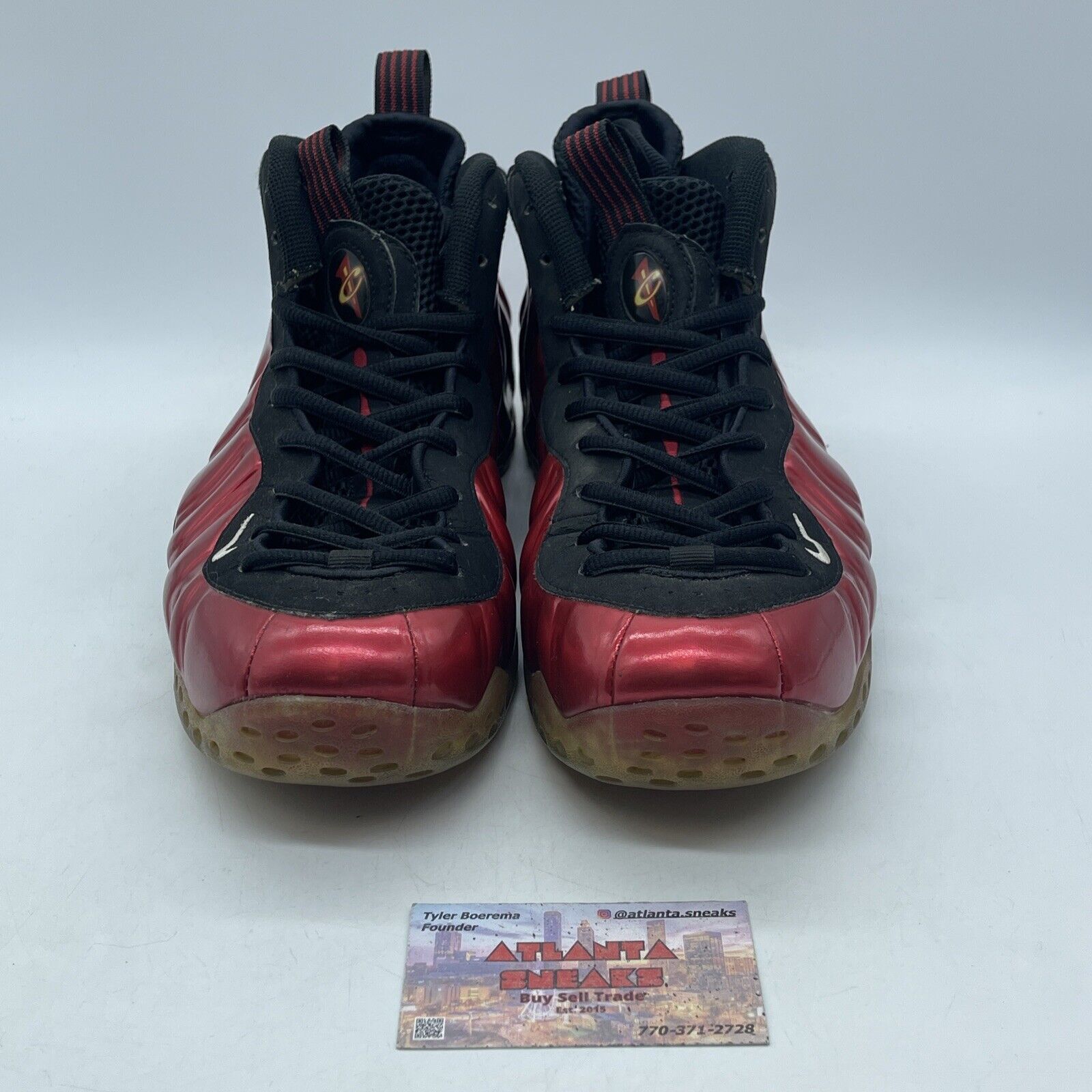 Size 10.5 - Nike Air Foamposite One 2012 Metallic Red Leather Black (314996-610)