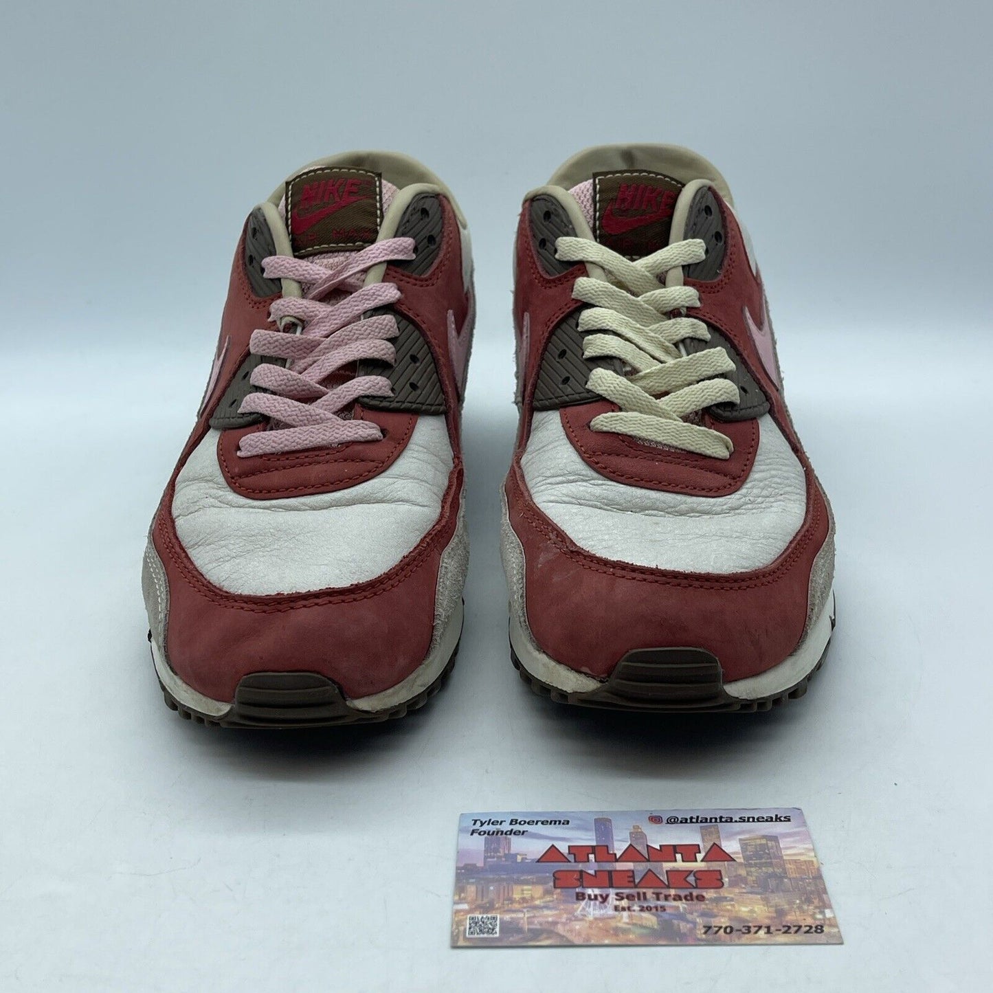 Size 9.5 - Nike DQM x Air Max 90 2021 Bacon Red Pink Brown (CU1816-100)