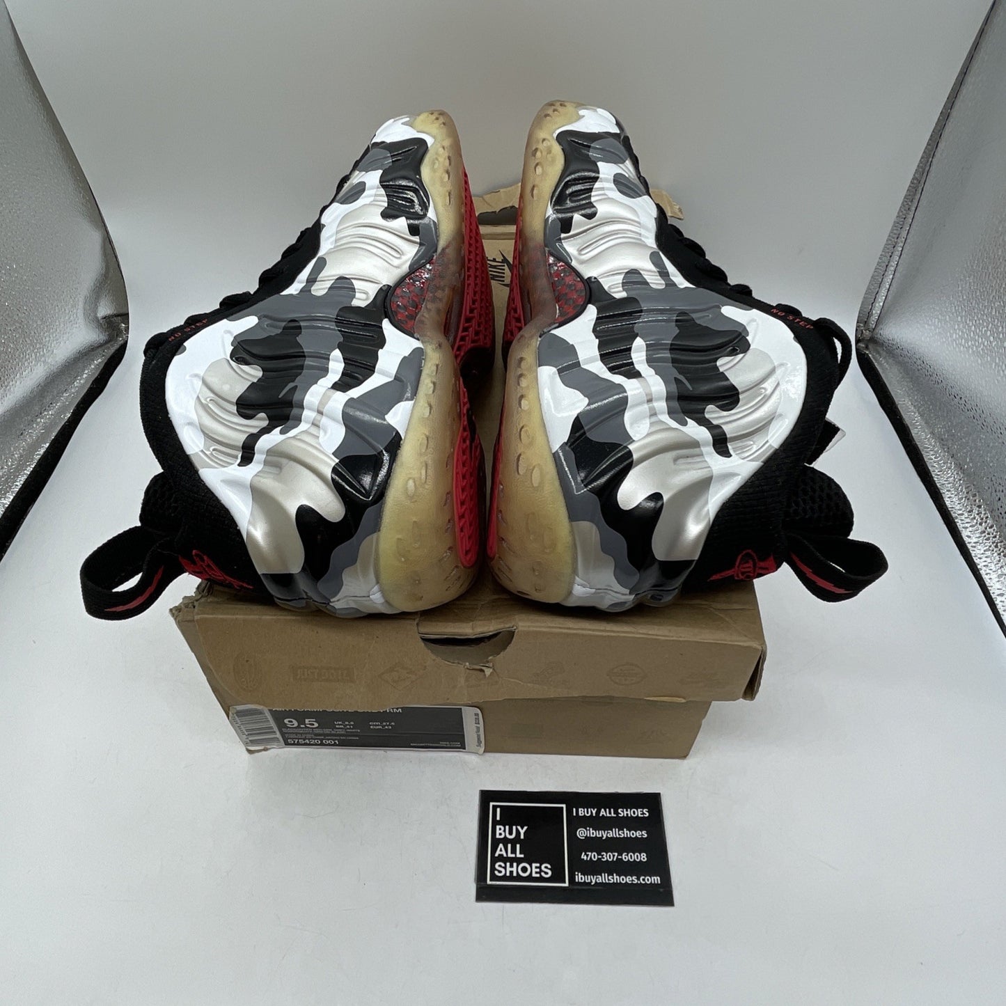 Size 9.5 - Nike Air Foamposite One PRM Fighter Jet (575420-001)