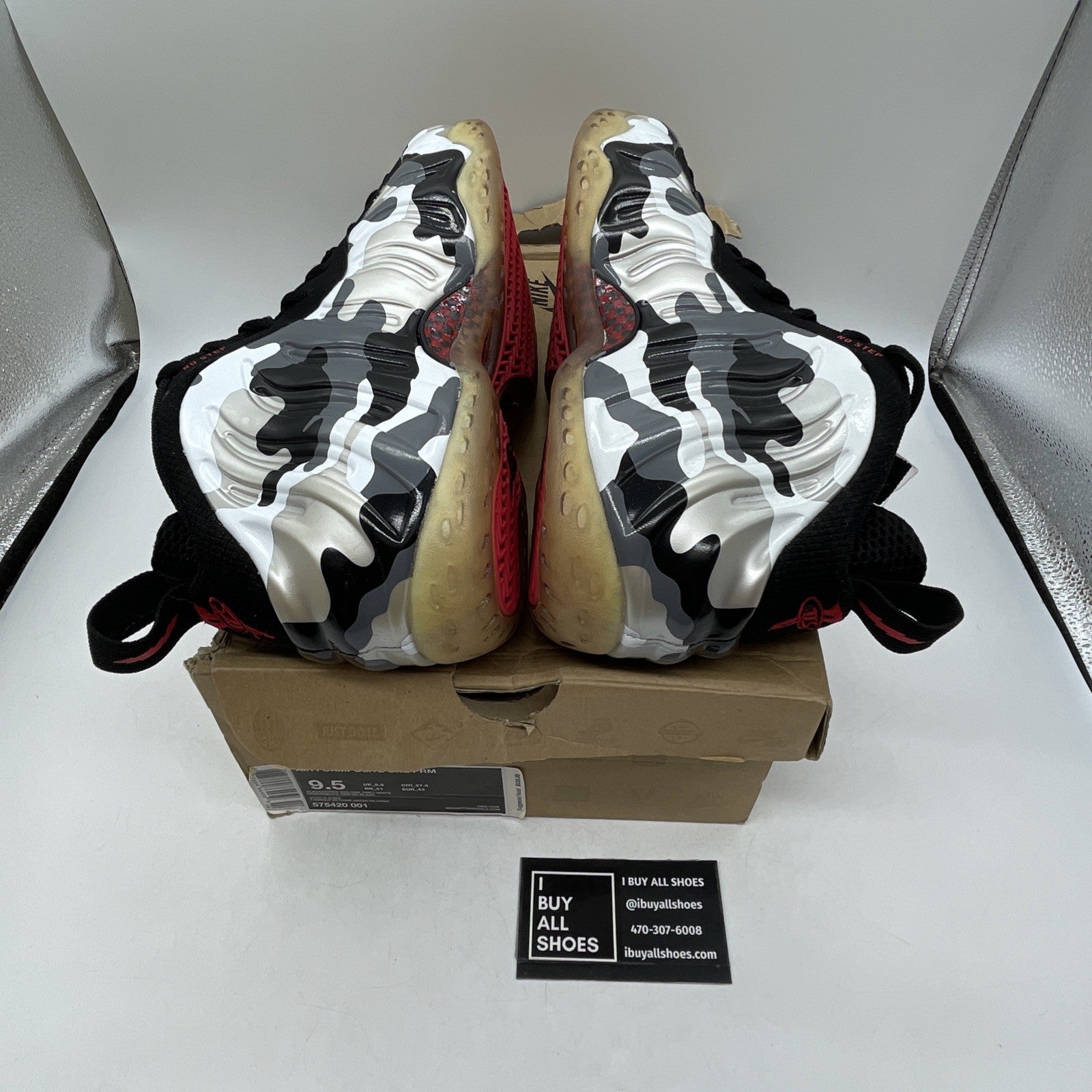 Size 9.5 - Nike Air Foamposite One PRM Fighter Jet (575420-001)