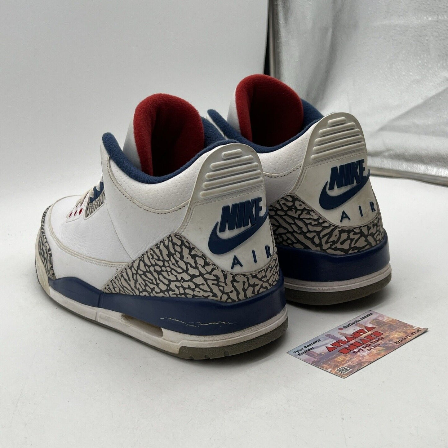 Size 13 - Jordan 3 Retro OG Mid True Blue White Grey Black Leather (854262-106)